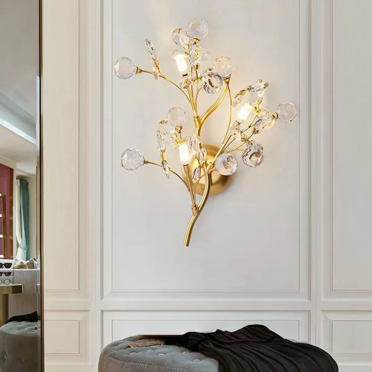 Crystal Branch Wall Lamp Entrance